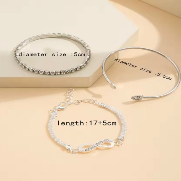 Infinity Bracelet Bangle Jewelry Set - Picture 3 of 4